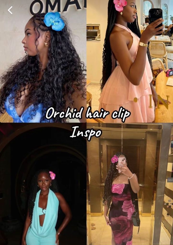 Orchid hair clip